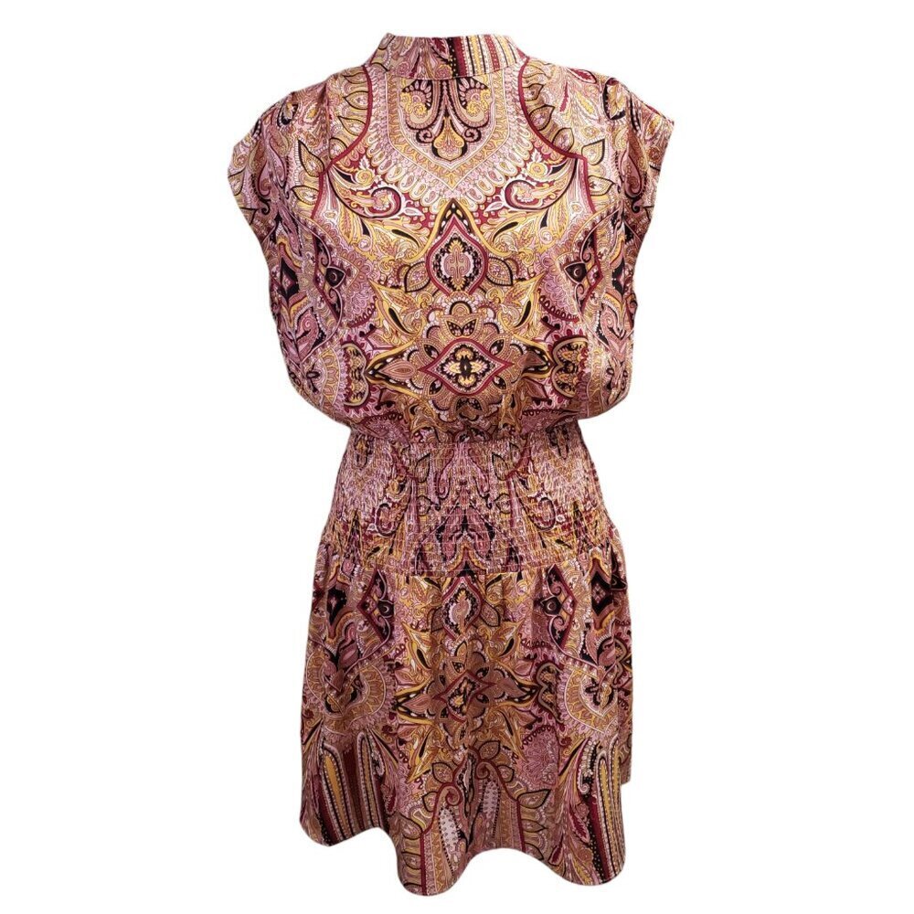 Express Womens Cap Sleeve Multicolor Paisley Print Dress Medium - Picture 4 of 9